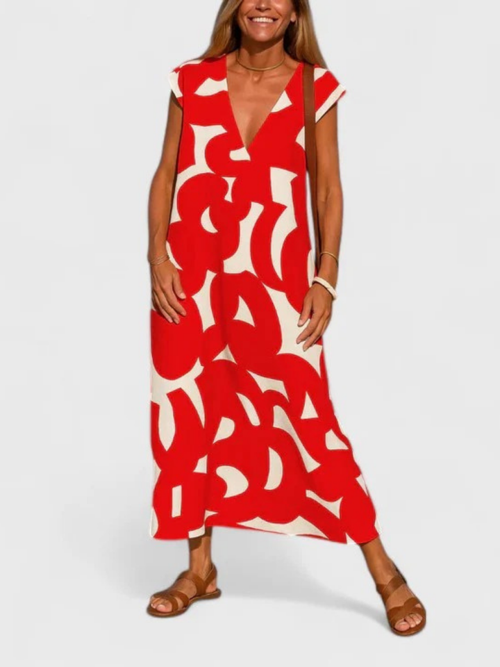 Valery™ | Flowing V-Neck Dress