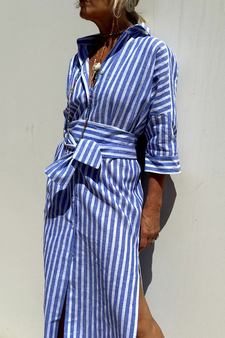 Sophia | Timeless Striped Shirt Dress with Elegant Comfort
